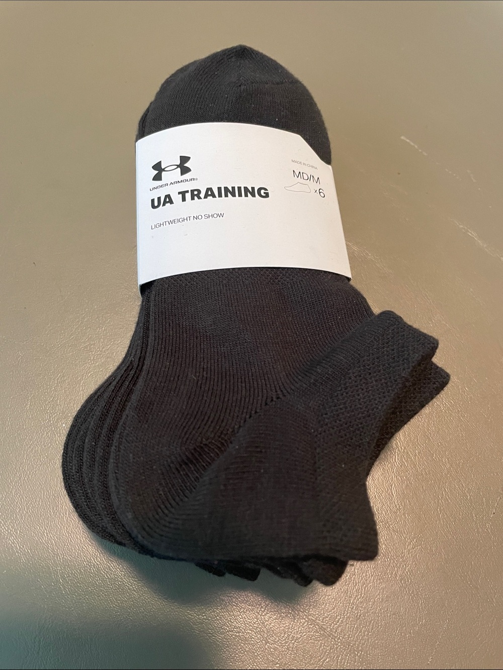 UNDER ARMOUR UA Training Lightweight No Show Socks, 6 pairs, Women’s M, Black